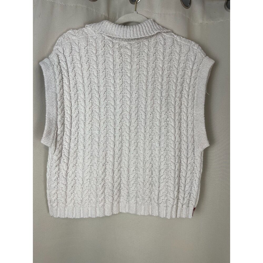 Maeve by Anthropologie Cable Knit Collared Sweater Vest – Tennis Style 1X - Picture 3 of 5